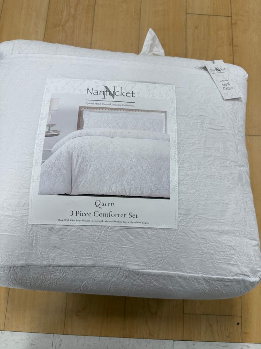 NANTUCKET 3pc Cotton Comforter Set 100% Stone Washed Fabric